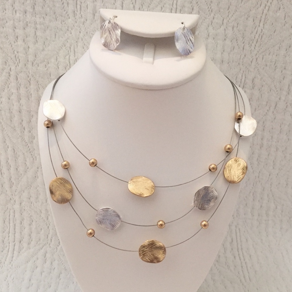 Gold and silver jewelry set
